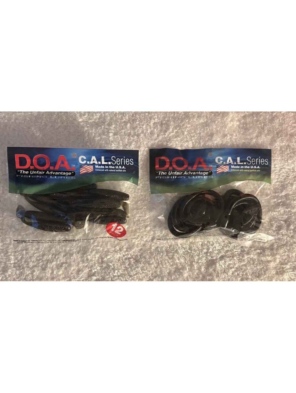 D.O.A. Fishing Lures. (12)C.A.L. SERIES SEA SHAD (6 ) CAL SNA COIL